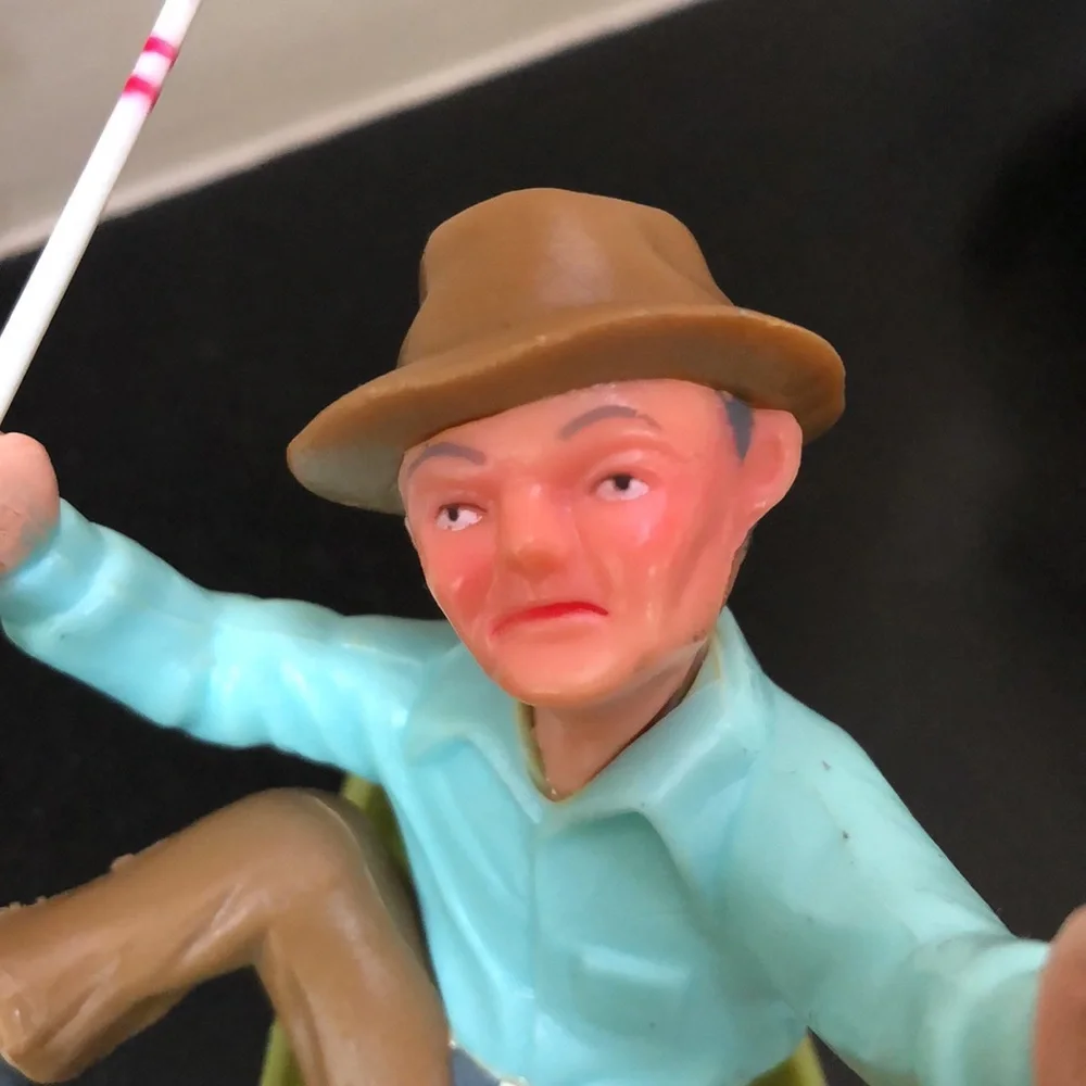 Wilton Fisherman With Boat/ Rod Cake Topper- Vintage 1978